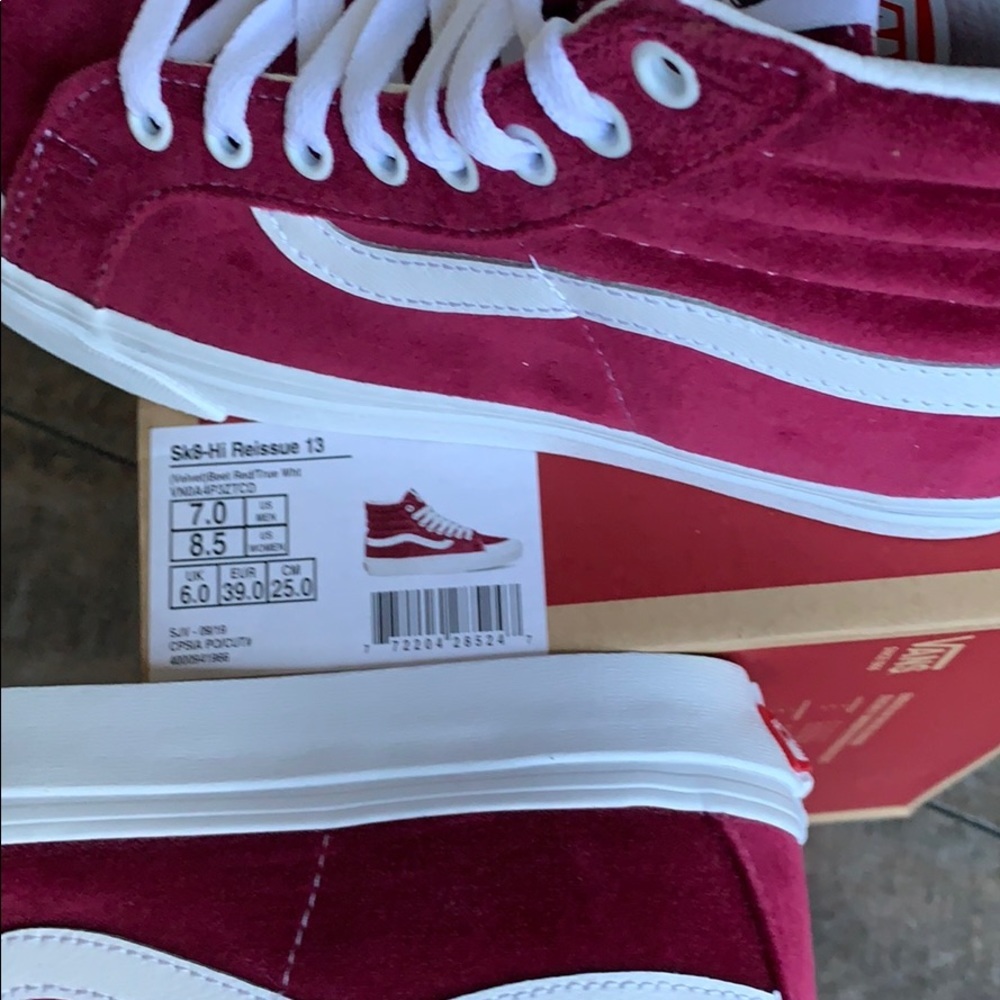 VANS SK8-Hi REISSUE 13 Velvet Beet Red l/True Whit - Picture 10 of 16